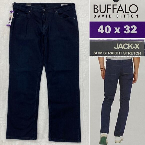 Buffalo David Bitton Jack Slim Straight Stretch Denim Pants, 40W, 30L - Picture 2 of 7
